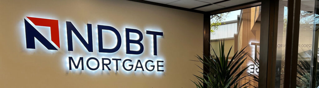NDBT mortgage office lobby sign