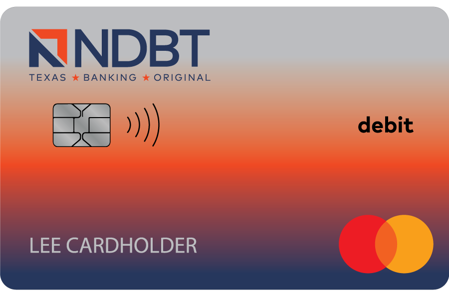 NDBT multi-color debit card