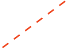 Orange dashes angled from top right to lower left depicting a journey