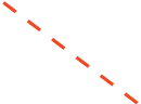 Orange dashes angled from top left to bottom right depicting a journey