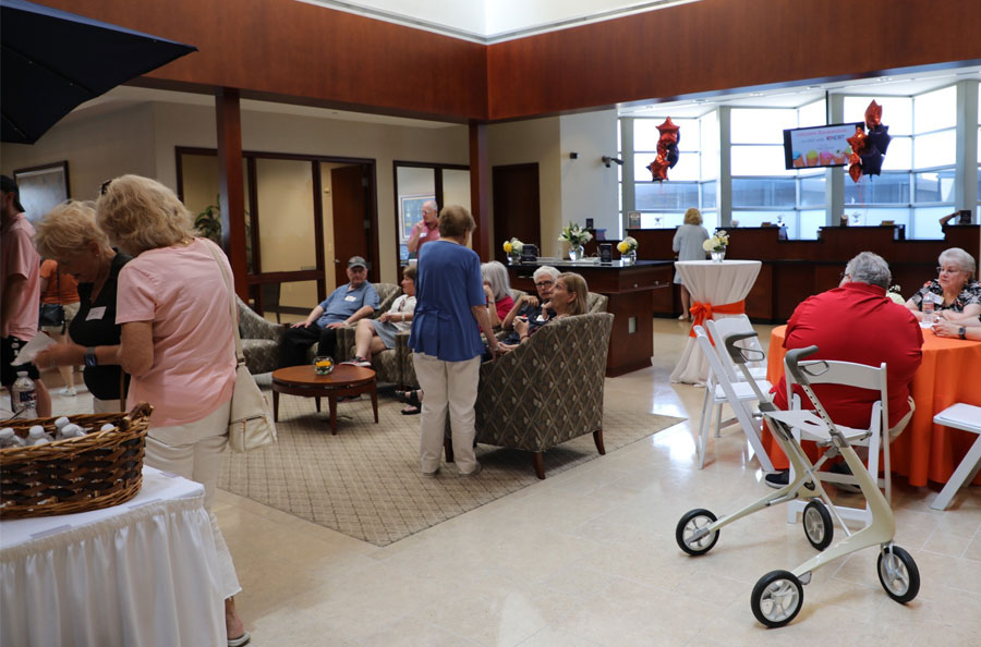 Bonaventure residents enjoying ice cream at Addison Banking Center