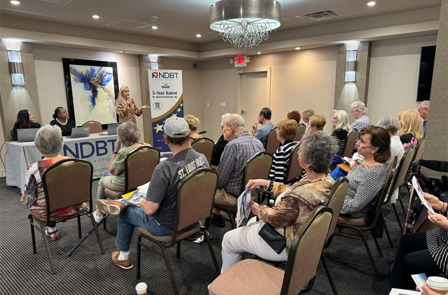 NDBT cybersecurity presentation to room full of seniors at Bonaventure Condos