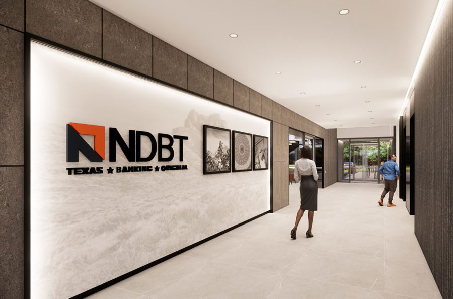 Rendering of Fields Legacy bank hallway