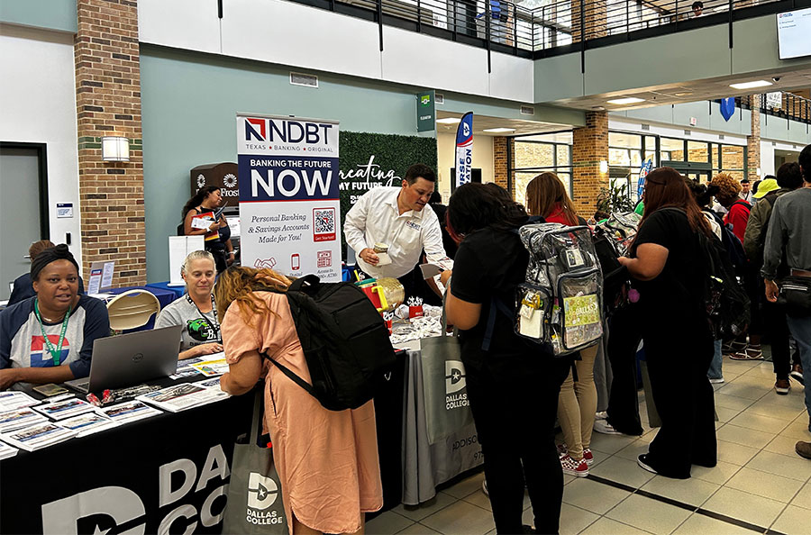 NDBT bankers visiting with Dallas Community College students