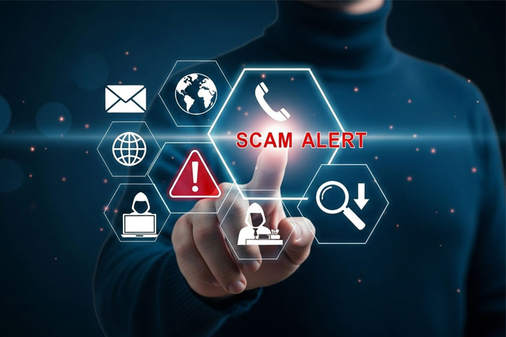 Graphic depicting scam alert