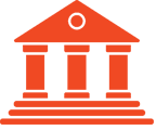 Orange bank building icon