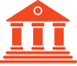 Orange bank building icon