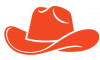Orange cowboy hat icon
